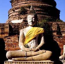 THAILAND, Ayutthaya, Seated Buddha