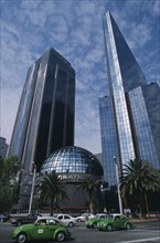 MEXICO, Mexico City, "Financial district in Zona Rosa on Paseo de La Reforma.  Domed roof of bank