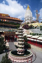 MALAYSIA, Penang, Kek Lok Si Temple, "General view of temple complex with Ban Po, the Pagoda of a