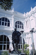 MALAYSIA, Penang, Georgetown, Penang Museum and Art Gallery.  Part view of white painted exterior