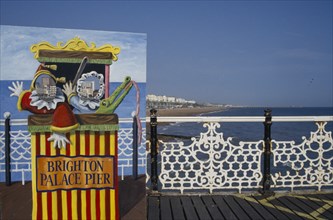 CHILDREN, Play, Brighton Pier with Punch and Judy cut out photo board
