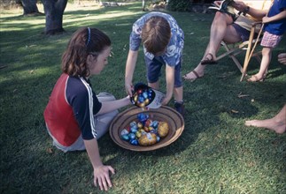 AUSTRALIA, Western  Australia, Mandrah, Children on Easter egg hunt