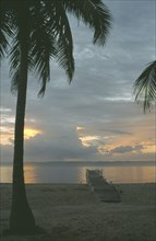 BELIZE, Beach, Jetty at sunset