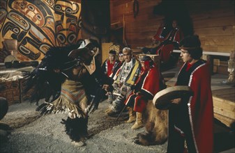 CANADA, British Columbia, Kwakiutl, Bird Dance of the native Indian Kwakiutl tribe