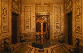SPAIN, Madrid State, Madrid, Palacio Real or Royal Palace. Small ornate room in the interior of the