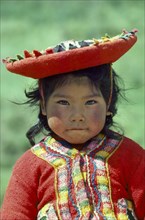 PERU, Children, Portrait of Quechua girl.