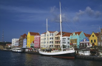 WEST INDIES, Dutch Antilles, Curacao, Willemstad waterfront.