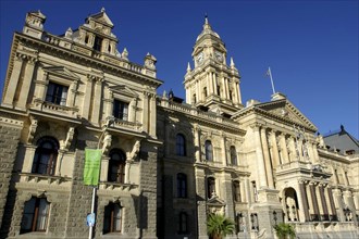 SOUTH AFRICA, Western Cape, Cape Town, City Hall neo classical facade and clock tower which is a