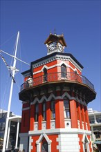 SOUTH AFRICA, Western Cape, Cape Town, Brightly coloured clock tower