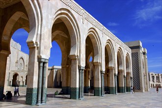 MOROCCO, Casablanca, Hassan II Mosque detail of archways