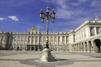 SPAIN, Madrid, Palacio Real facade seen from the Plaza de Armas