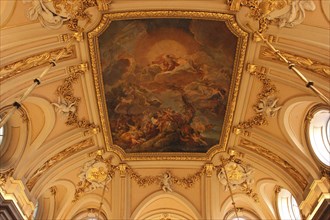 SPAIN, Madrid, Palacio Real or Royal Palace ceiling painting