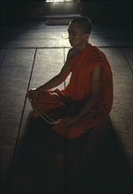 MYANMAR, People, Meditating monk.