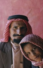 QATAR, People, Portrait of a Bedouin man and woman