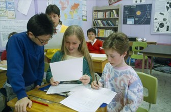 CANADA, Education, Pupils in junior school classroom.