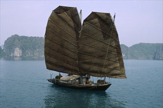 VIETNAM, North, Ha Long Bay, Sailing Junk