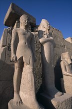 EGYPT, Nile Valley, Karnak, Precinct of Amun.  Statues of Middle Kingdom Pharaohs in Cachette Court