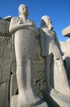 EGYPT, Nile Valley, Karnak, Precinct of Amun.  Statues of Middle Kingdom Pharaohs in Cachette Court