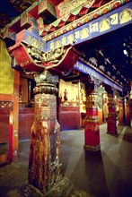 CHINA, Tibet, Lhasa, Colourful Jokhang Temple interior