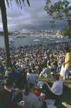 AUSTRALIA, New South Wales, Sydney, Crowds gathered at Mrs Macquaries Point to watch the New Years