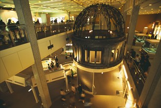 JAPAN, Honshu, Hiroshima, Interior view of the Peace Memorial Museum and model of the A Bomb Dome.