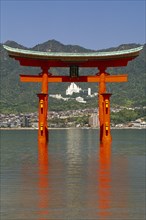 JAPAN, Honshu, Miyajima Island, View of the Great Torii gate which is the sea entrance to the