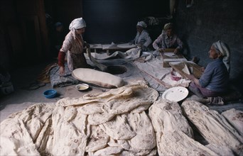 ARMENIA, Vaik Region, People, Women making bread.