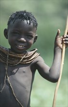 KENYA, Indigenous People, Portrait of young Pokot girl.