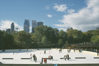 USA, New York, Manhattan, Wollman ice rink in Central Park