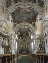 AUSTRIA, Tyrol, Innsbruck, Basilika Wilten elaborate church interior
