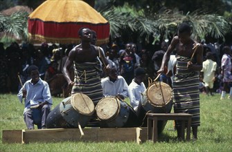 GHANA, Volta Region, Drummers at WLI Agumatsa annual festival