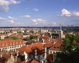 CZECH REPUBLIC, Stredocesky, Prague, View over city rooftops
