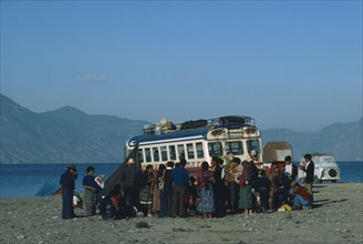 GUATEMALA, Transport, Overcrowded bus.