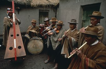 PERU, Music, Local Indian musicians from Tinta.