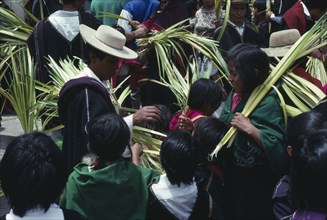 ECUADOR, Tungurahua, Salasaca, Palm sunday celebrations.