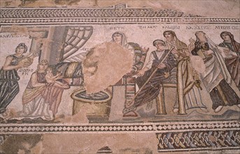 CYPRUS, Paphos, Villa of Theseus.  Detail of mosaic.