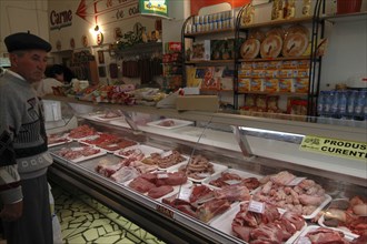ROMANIA, Tulcea, Tulcea, Modern well stocked meat shop selling a wide variety of fresh meat