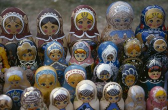 BULGARIA, Sofia, Russian Dolls on a market stall