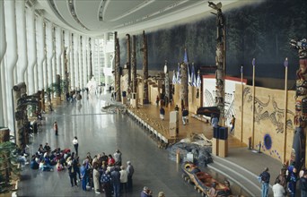 CANADA, Quebec, Hull, Museum of Civilisations interior with visitors.