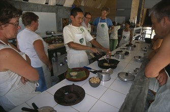 THAILAND, Krabi, Koh Lanta Yai, Cookery class at Time For Lime on Klong Dao beach. Instructor