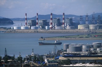 SOUTH KOREA, Inchon, Inchon harbour with power station behind.