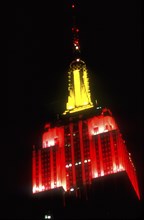 USA, New York State, New York City, Empire State Building illuminated at night