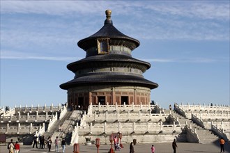 CHINA, Beijing, Tiantan Park, aka The Temple of Heaven. View of the Hall of Prayer for Good