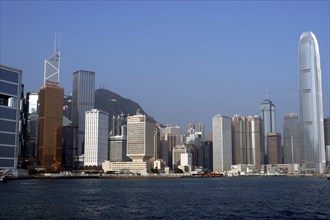 HONG KONG, General, Waterfront city skyline seen over the Harbour