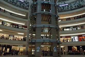 MALAYSIA, Kuala Lumpur, Interior view of many floored circular shopping centre