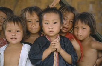 LAOS, Children, Portrait of Hmong children.