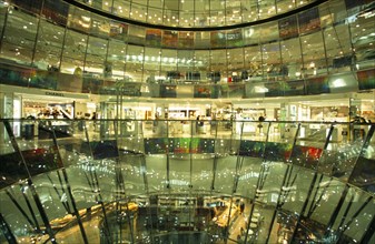 GERMANY, Berlin, Friedrichstrasse. Interior of the Galeries Lafayette