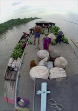 VIETNAM, South, Mekong Delta, Transporting fresh produce along the Mekong River
