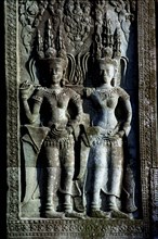 CAMBODIA, Angkor, Celestial dancer carvings at Angkor Wat
