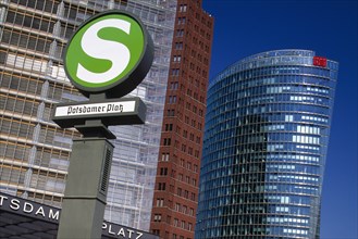 GERMANY, Berlin, S Bahn or Railway station sign in Potsdamer Platz